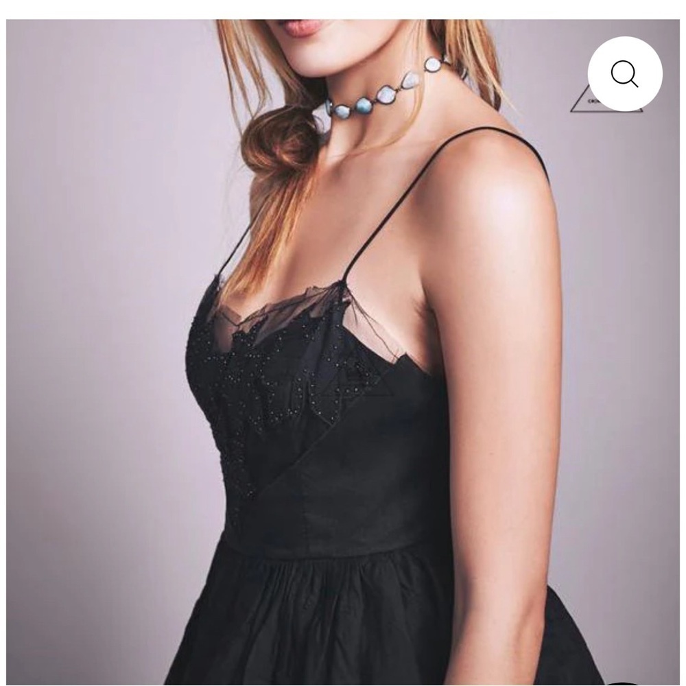 Free People Black Tulle Mini Dress - Picture 3 of 4